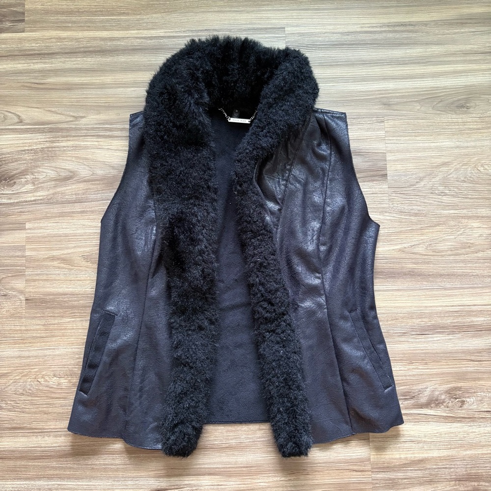 White House Black Market Faux Fur Trim Vest – Luxe Black Layer